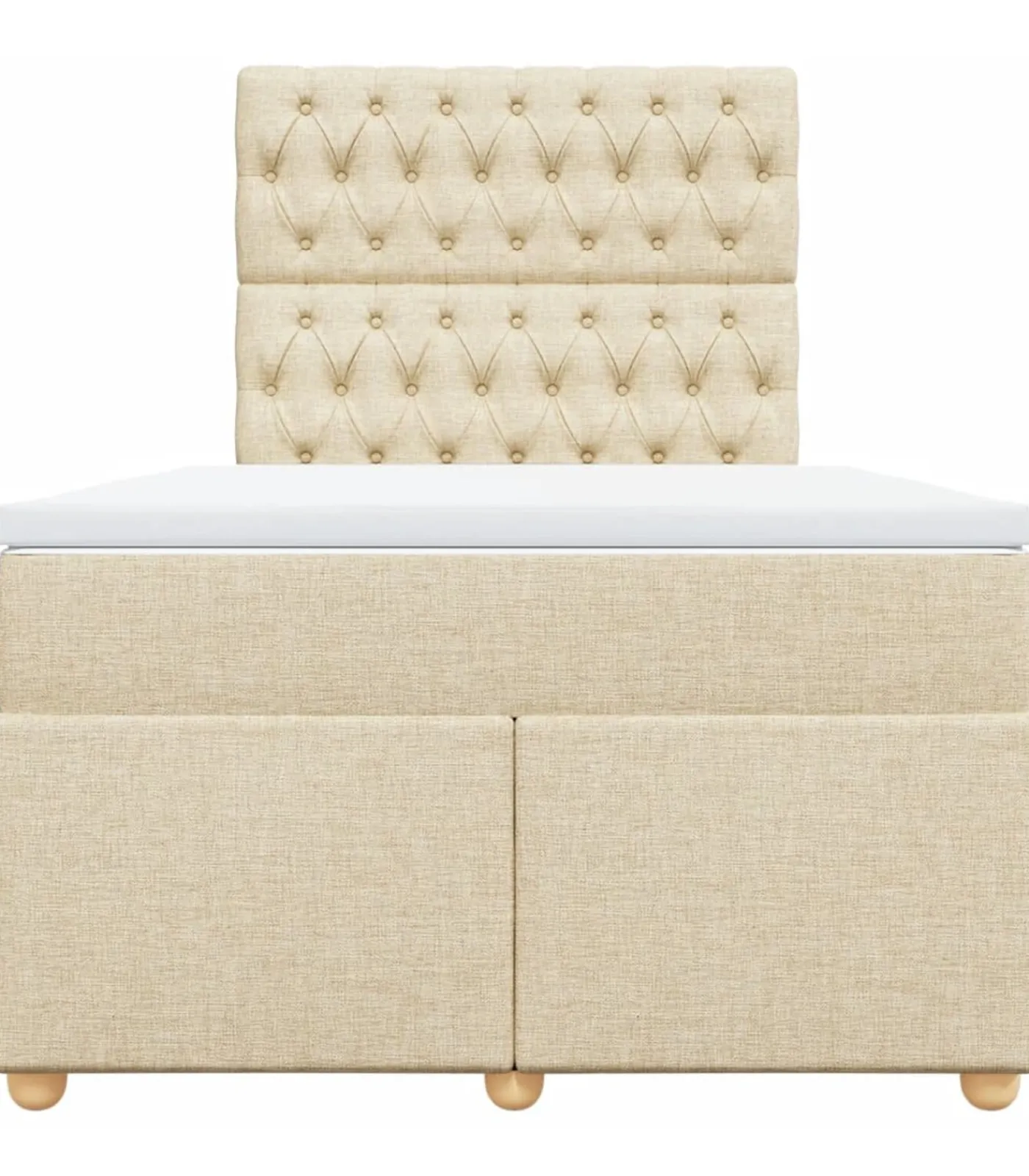 New Boxspring met matras stof crèmekleurig 120x190 cm Bedden