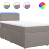 New Boxspring met matras stof taupe 100x200 cm Bedden