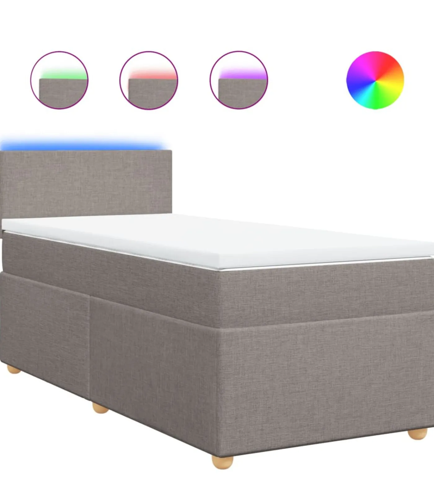 New Boxspring met matras stof taupe 100x200 cm Bedden