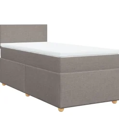 New Boxspring met matras stof taupe 100x200 cm Bedden