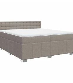 Clearance Boxspring met matras stof taupe 200x200 cm Bedden