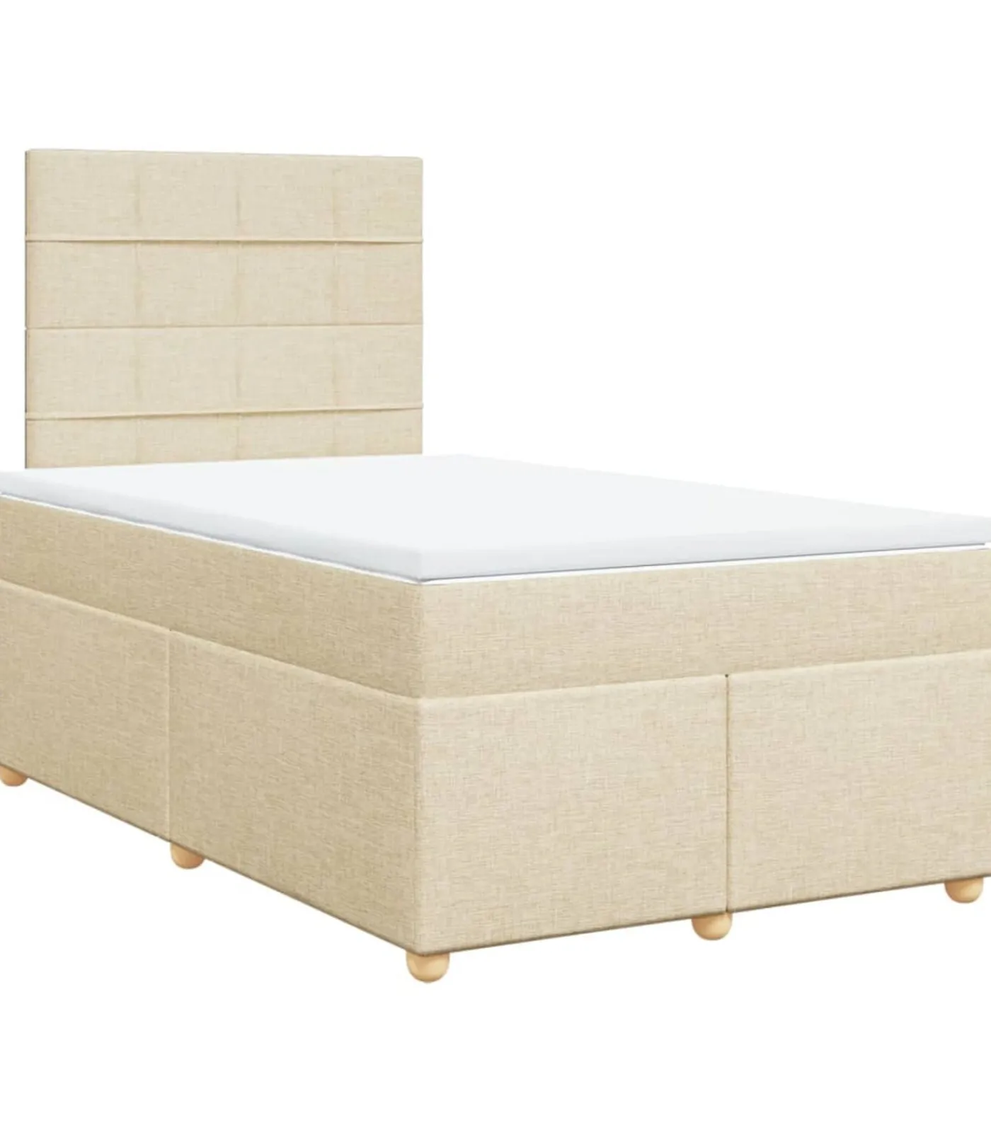 Outlet Boxspring met matras stof crèmekleurig 120x190 cm Bedden