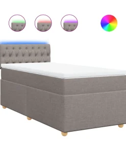 Discount Boxspring met matras stof taupe 100x200 cm Bedden
