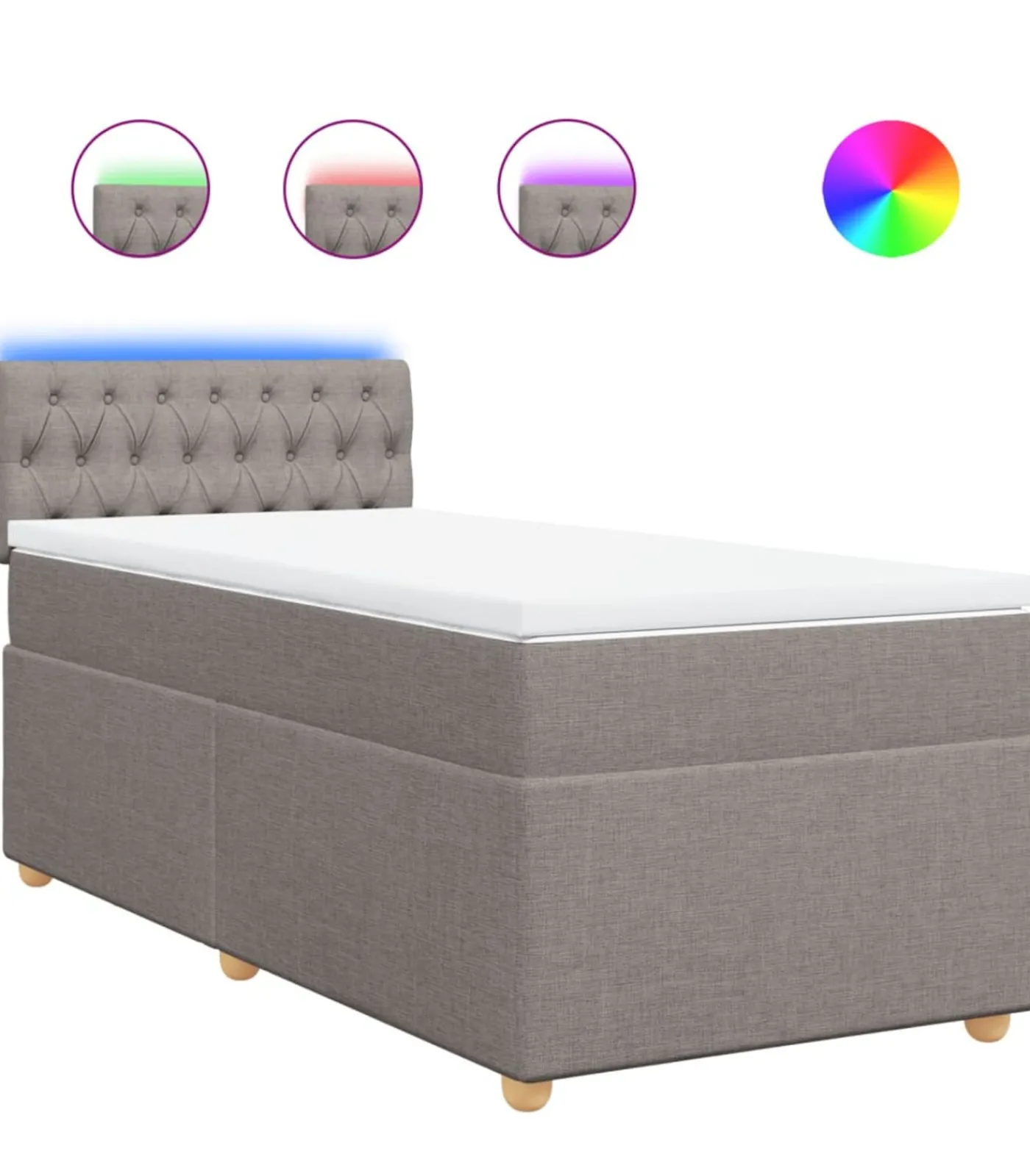 Discount Boxspring met matras stof taupe 100x200 cm Bedden