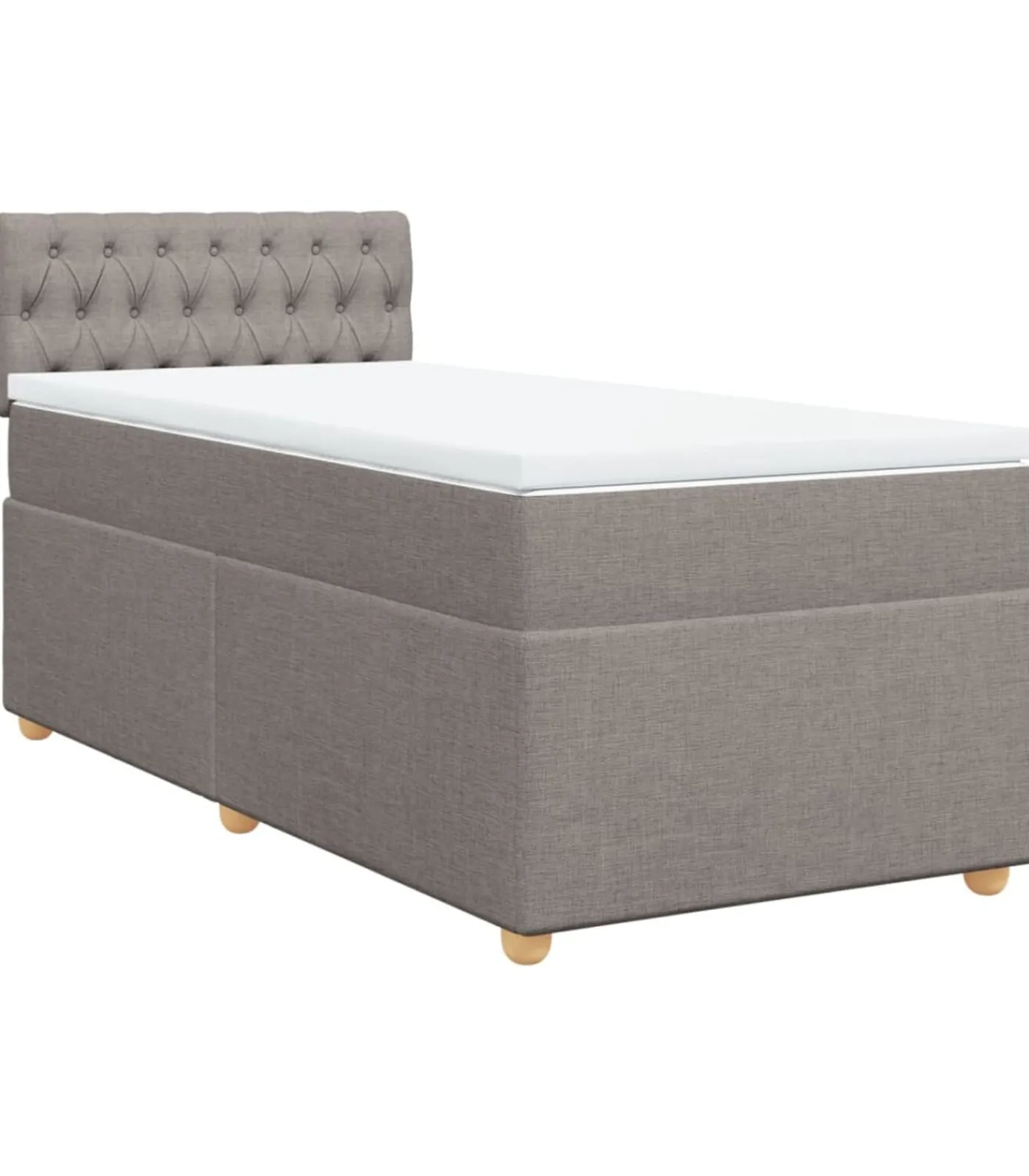 Discount Boxspring met matras stof taupe 100x200 cm Bedden