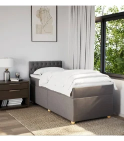 Discount Boxspring met matras stof taupe 100x200 cm Bedden