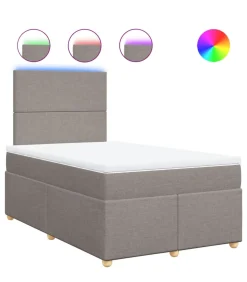 Clearance Boxspring met matras stof taupe 120x190 cm Bedden