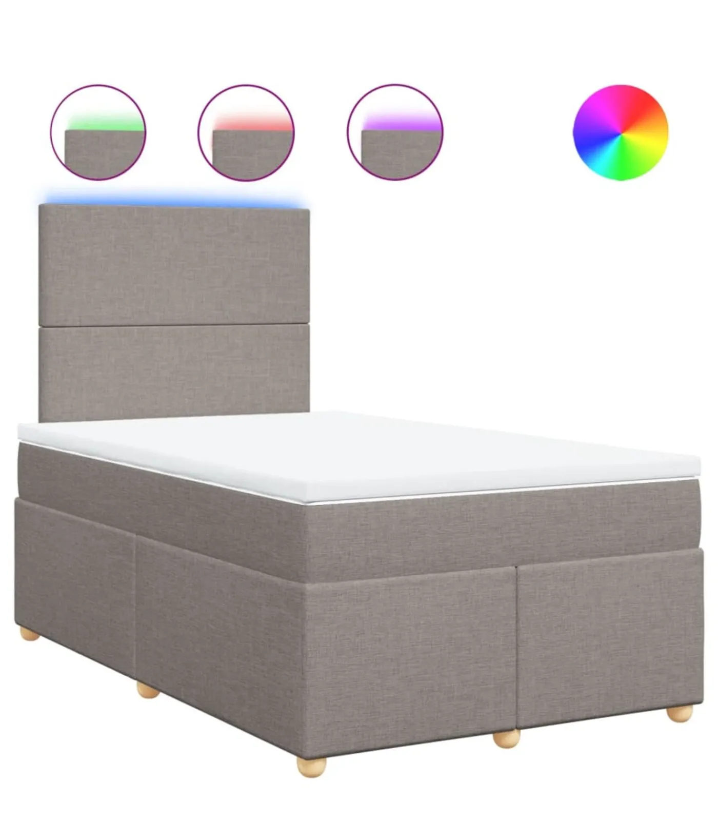 Clearance Boxspring met matras stof taupe 120x190 cm Bedden