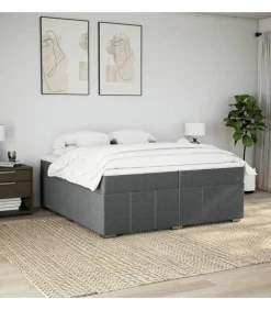 Outlet Boxspring met matras stof taupe 200x200 cm Bedden