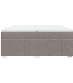 Outlet Boxspring met matras stof taupe 200x200 cm Bedden