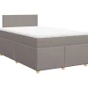 Boxspring met matras stof taupe 120x190 cm Bedden