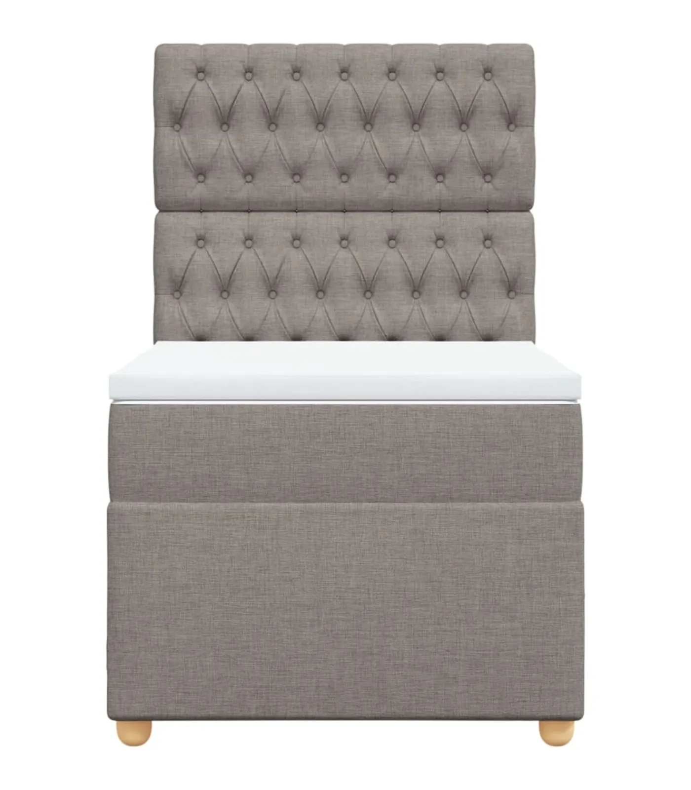 Boxspring met matras stof taupe 100x200 cm Bedden