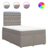 New Boxspring met matras stof taupe 120x190 cm Bedden