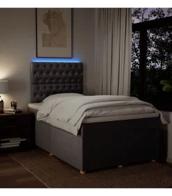 New Boxspring met matras stof taupe 120x190 cm Bedden