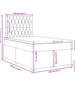 New Boxspring met matras stof taupe 120x190 cm Bedden