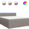 Clearance Boxspring met matras stof taupe 180x200 cm Bedden