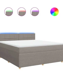 Clearance Boxspring met matras stof taupe 180x200 cm Bedden