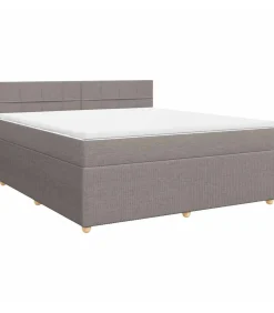 Clearance Boxspring met matras stof taupe 180x200 cm Bedden
