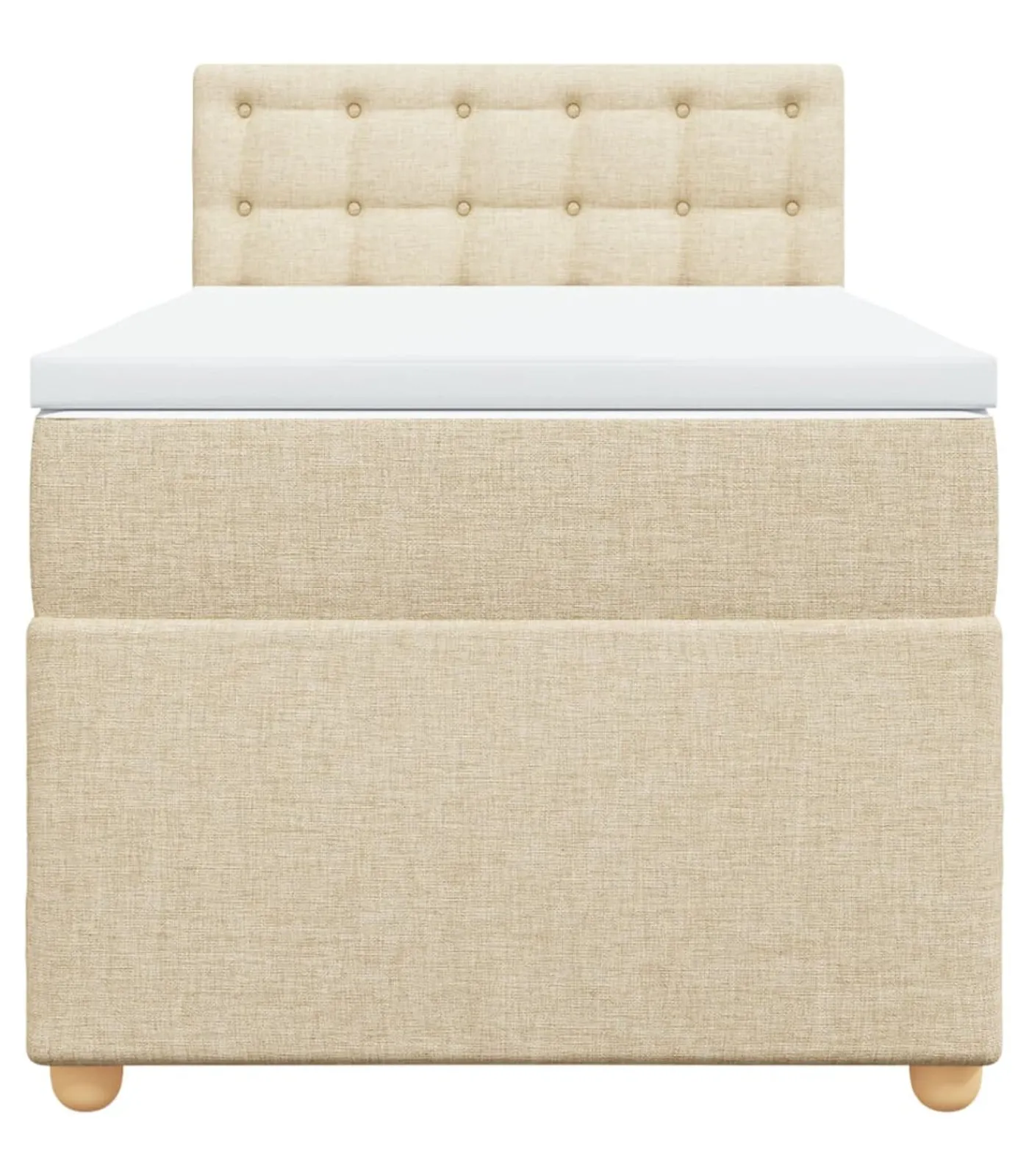 Hot Boxspring met matras stof crèmekleurig 90x190 cm Bedden