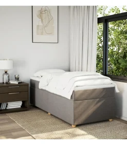 Boxspring met matras stof taupe 100x200 cm Bedden