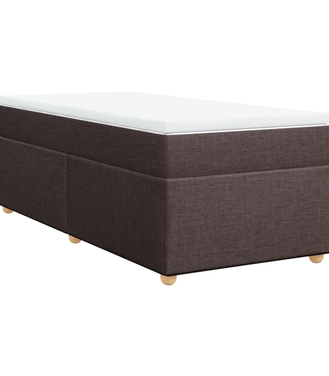 Online Boxspring met matras stof donkerbruin 90x200 cm Bedden