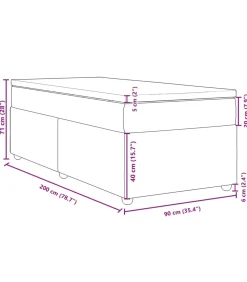 Online Boxspring met matras stof donkerbruin 90x200 cm Bedden