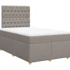 Hot Boxspring met matras stof taupe 120x190 cm Bedden