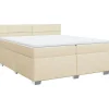 Outlet Boxspring met matras stof crèmekleurig 200x200 cm Bedden