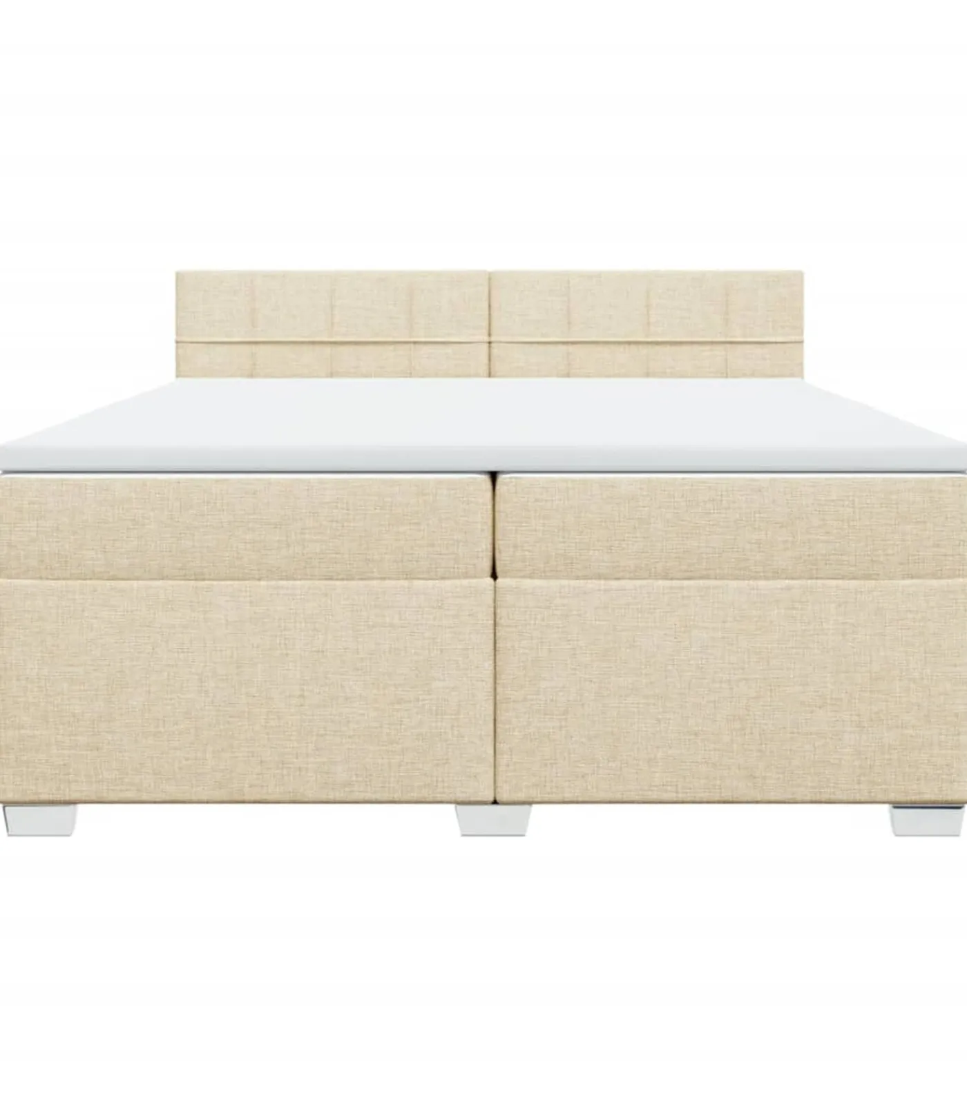 Outlet Boxspring met matras stof crèmekleurig 200x200 cm Bedden