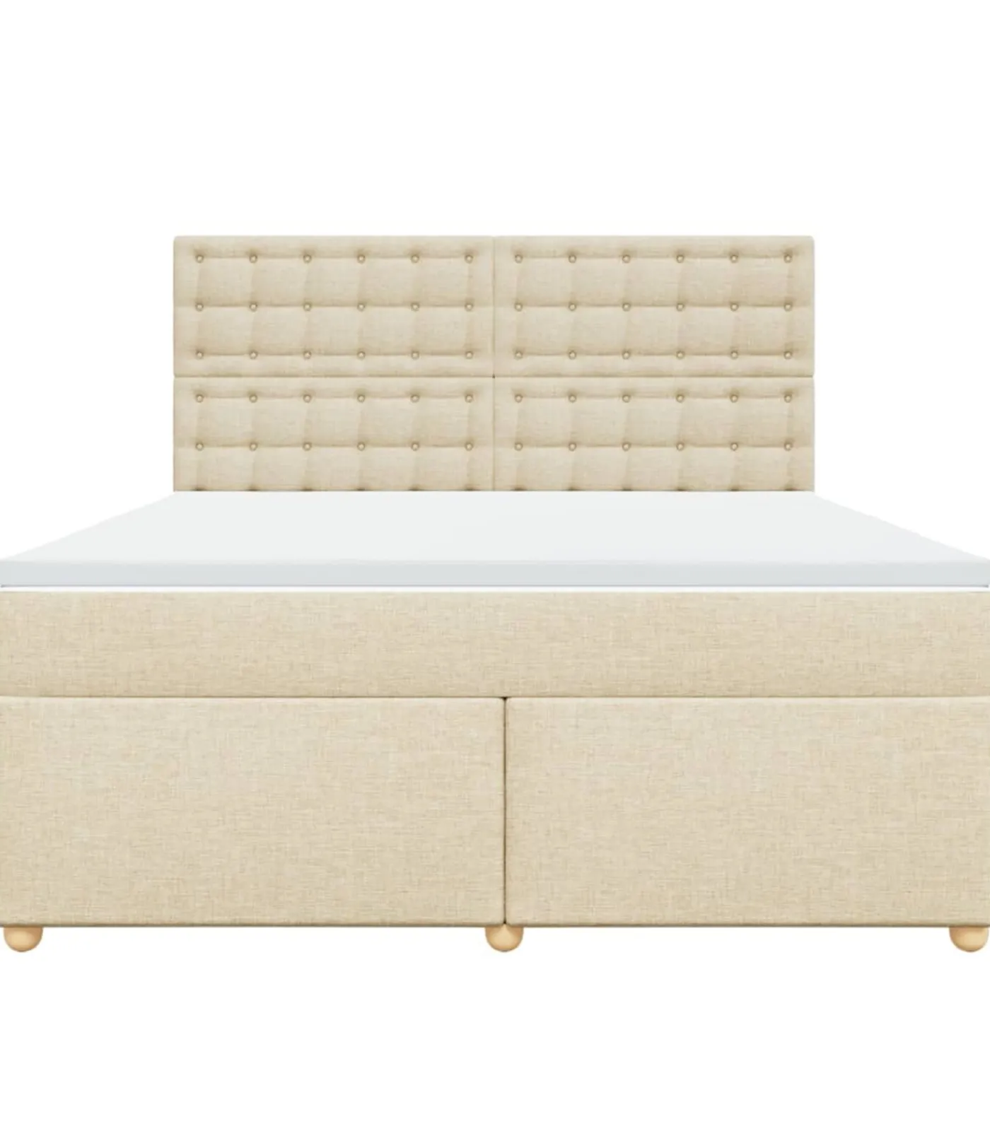 Online Boxspring met matras stof crèmekleurig 180x200 cm Bedden