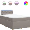 Clearance Boxspring met matras stof taupe 120x190 cm Bedden
