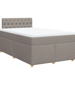 Clearance Boxspring met matras stof taupe 120x190 cm Bedden