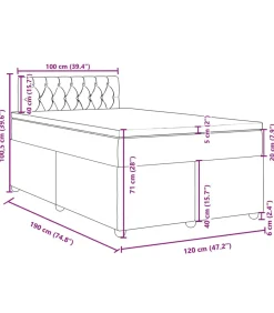 Clearance Boxspring met matras stof taupe 120x190 cm Bedden