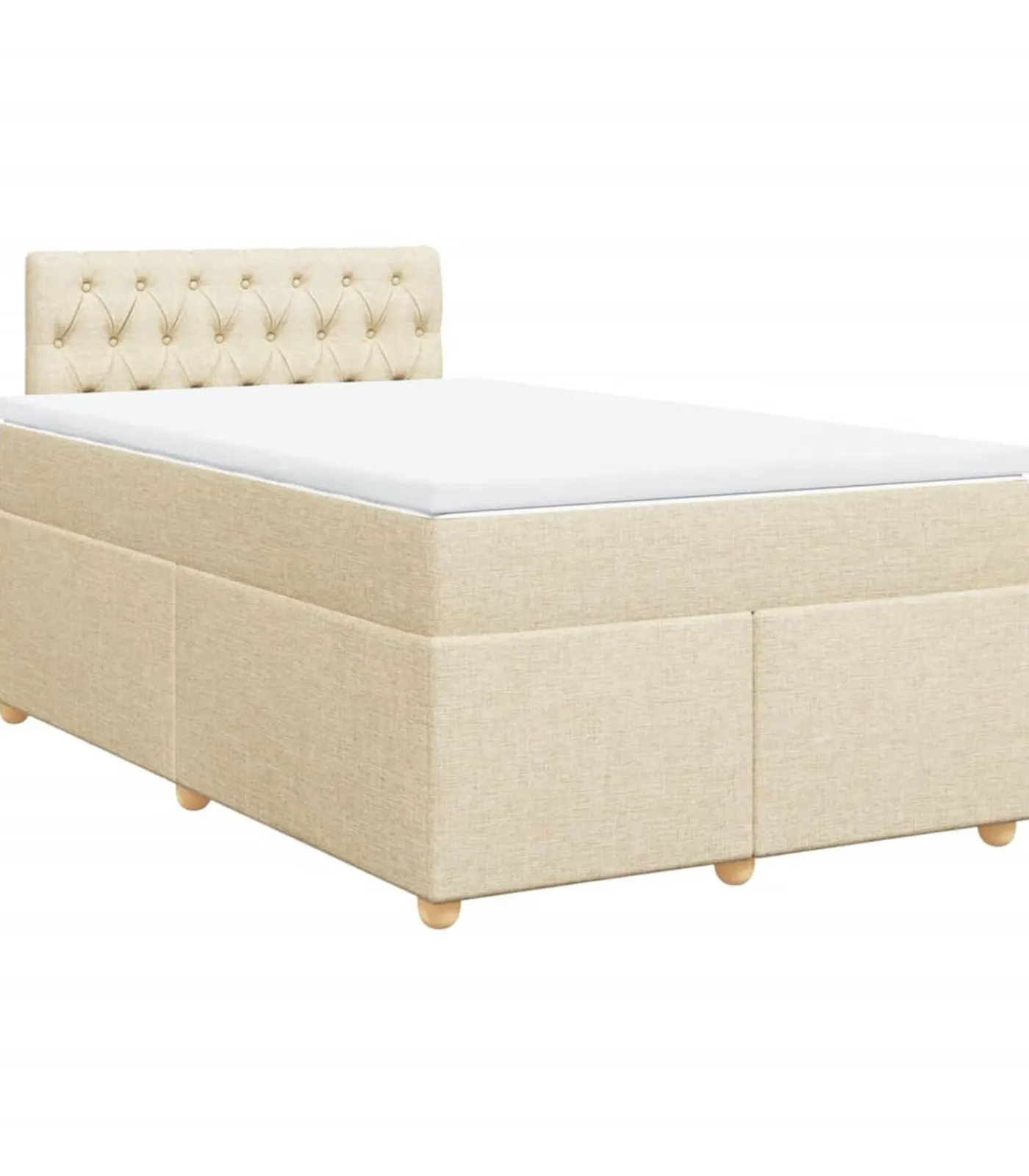Clearance Boxspring met matras stof crèmekleurig 120x190 cm Bedden