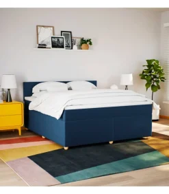 Online Boxspring met matras stof blauw 180x200 cm Bedden