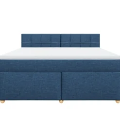 Online Boxspring met matras stof blauw 180x200 cm Bedden
