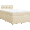 New Boxspring met matras stof crèmekleurig 120x190 cm Bedden