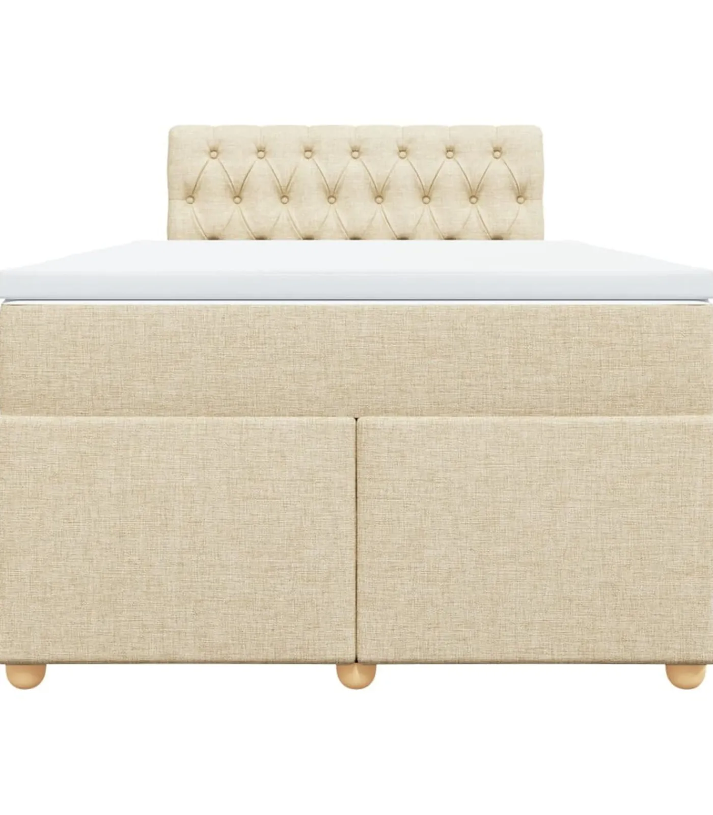 New Boxspring met matras stof crèmekleurig 120x190 cm Bedden
