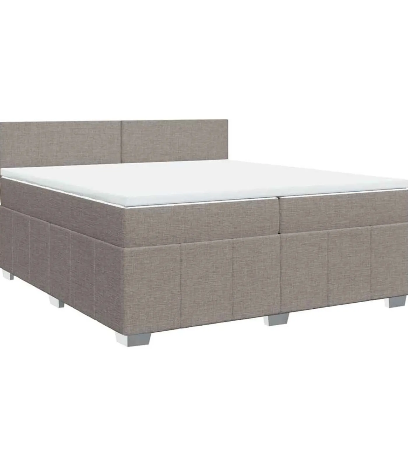 Hot Boxspring met matras stof taupe 200x200 cm Bedden