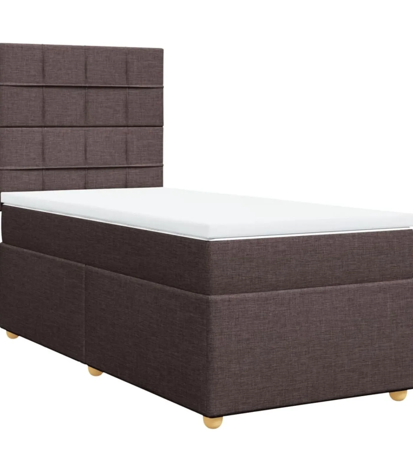 Outlet Boxspring met matras stof donkerbruin 90x200 cm Bedden