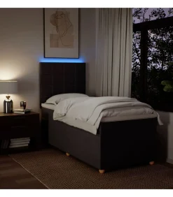 Outlet Boxspring met matras stof donkerbruin 90x200 cm Bedden