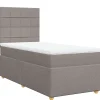 Discount Boxspring met matras stof taupe 100x200 cm Bedden