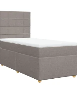 Discount Boxspring met matras stof taupe 100x200 cm Bedden