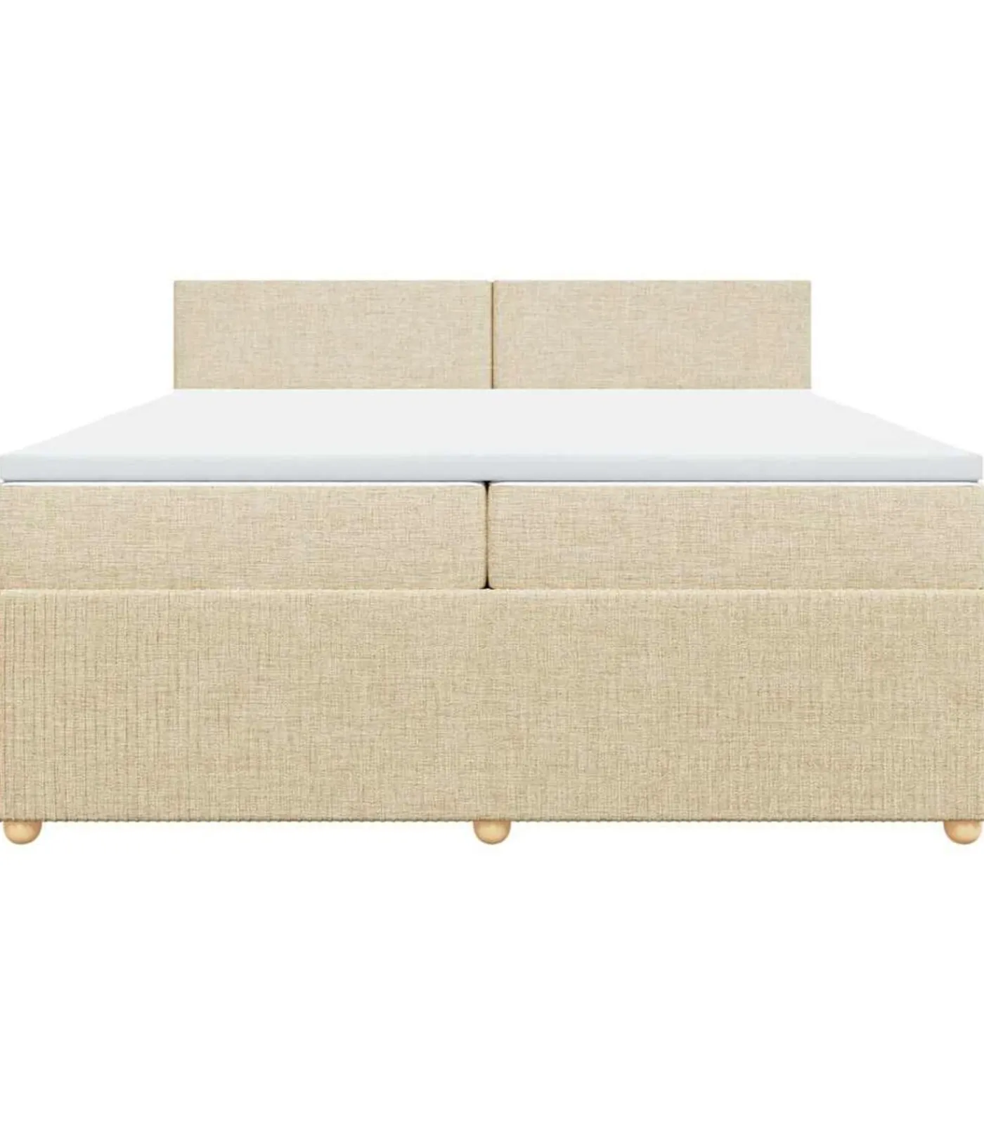 Boxspring met matras stof crèmekleurig 200x200 cm Bedden