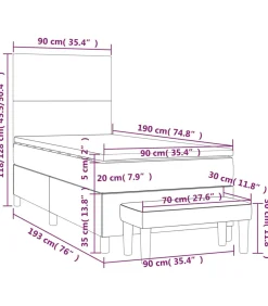 Best Boxspring met matras stof crèmekleurig 90x190 cm Bedden