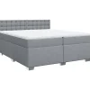 Outlet Boxspring met matras stof lichtgrijs 200x200 cm Bedden