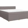 Outlet Boxspring met matras stof taupe 180x200 cm Bedden