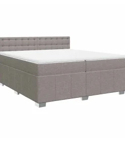 Discount Boxspring met matras stof taupe 200x200 cm Bedden