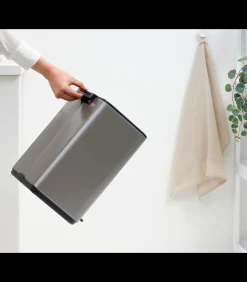 Hot Bo Pedaalemmer, 12 liter, stil sluitend, kunststof binnenemmer - Platinum Manden En Bakken