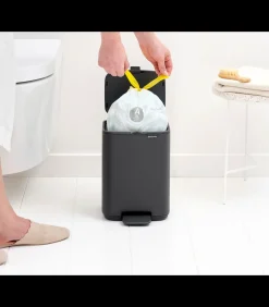 Hot Bo Pedaalemmer, 4 liter, stil sluitend, kunststof binnenemmer - Mineral Infinite Grey Manden En Bakken